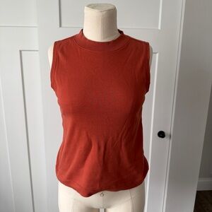 Pact Organic Airplane Mock Neck Shell Orange Sweater